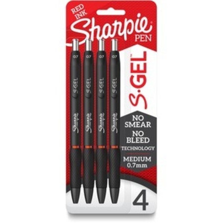 SHARPIE Pen, Gel, 0.7Mm, Red, 4PK SAN2169763
